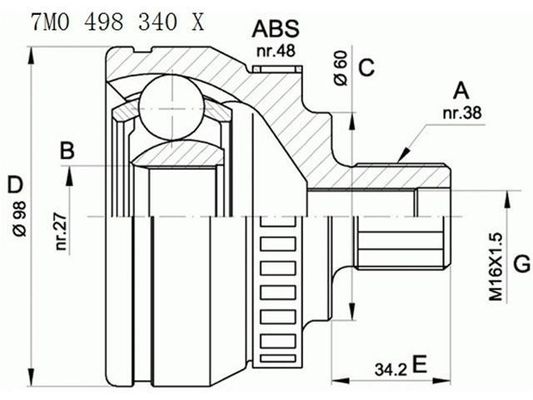 satın al 7M0498099 Şanzıman parçaları C.V eklem online manufacture